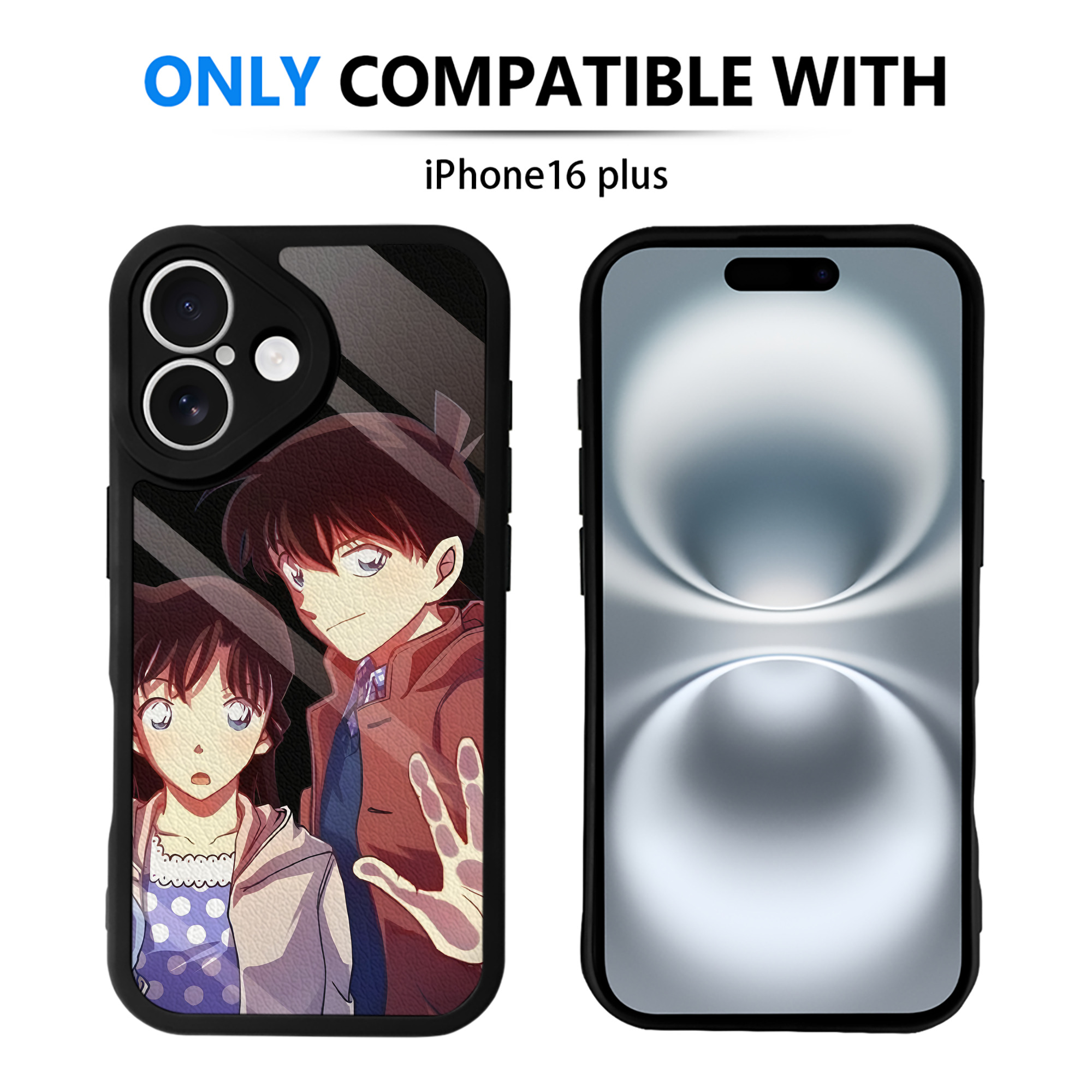 （画像用） 名探偵コナン Detective Conan 【iPhone 16シリーズ対応】シリコンスマホケース（レザー調） 材質：シリコン